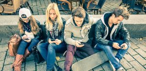 young people on phones